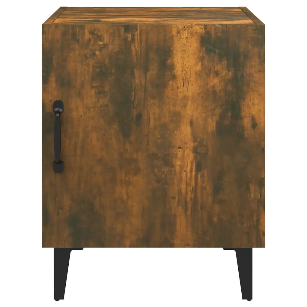 Comodino | Armadio da Notte | Mobiletto da notte Rovere Fumo in Legno Multistrato