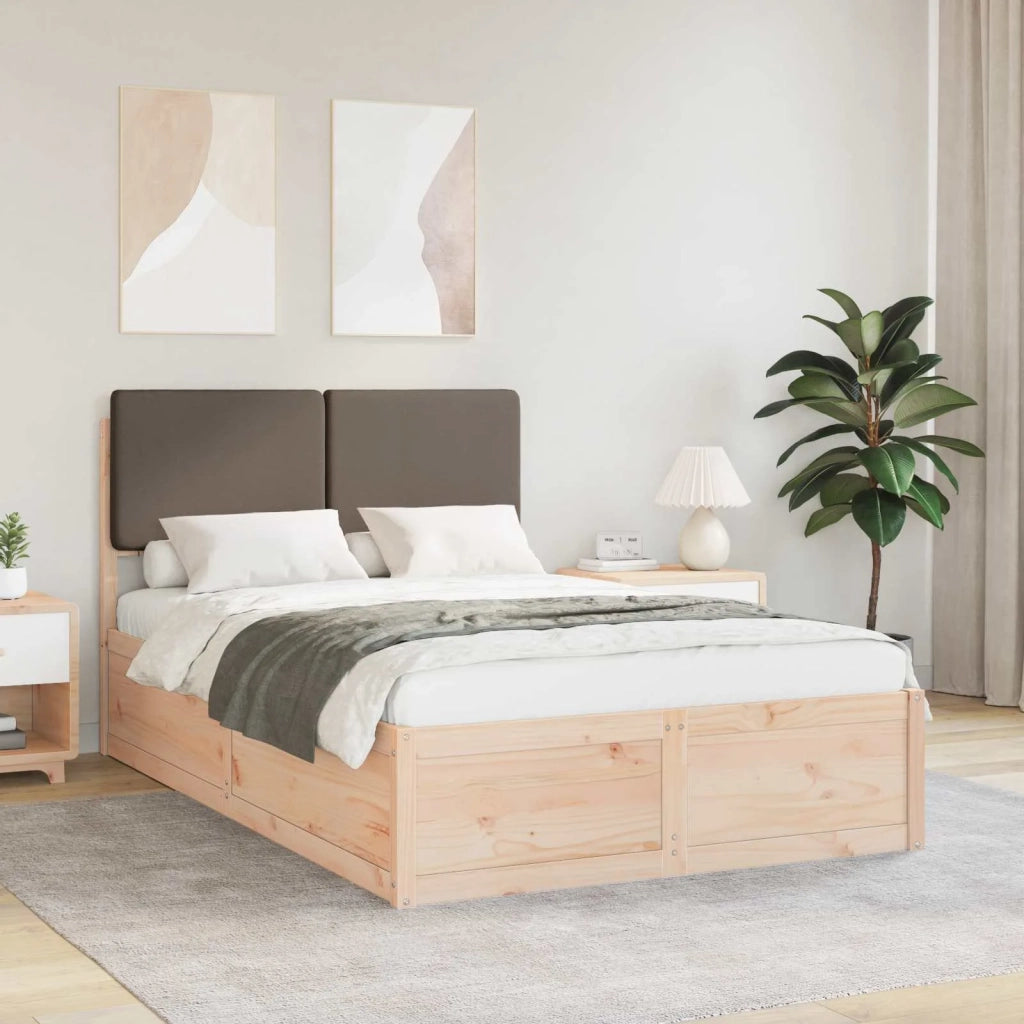 Letto con Testiera Rivestita Talpa 120 x 190 cm Pino massello