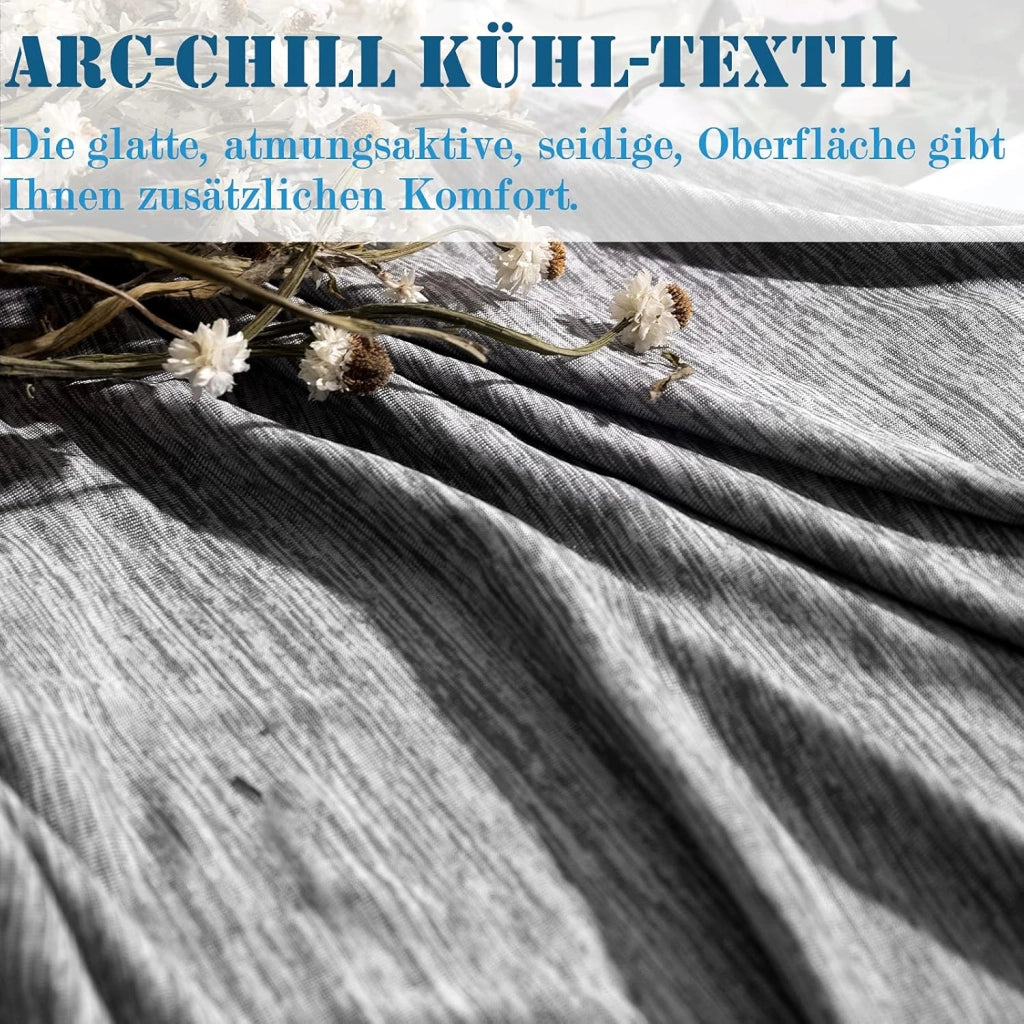 Coperta Estiva Coperta Refrigerante fibra superfine Rinfrecante in Tessuto Arc-Chill Fibre di Raffreddamento Antiallergenico Traspirante per Letto Divano, 220 x 240cm Grigio