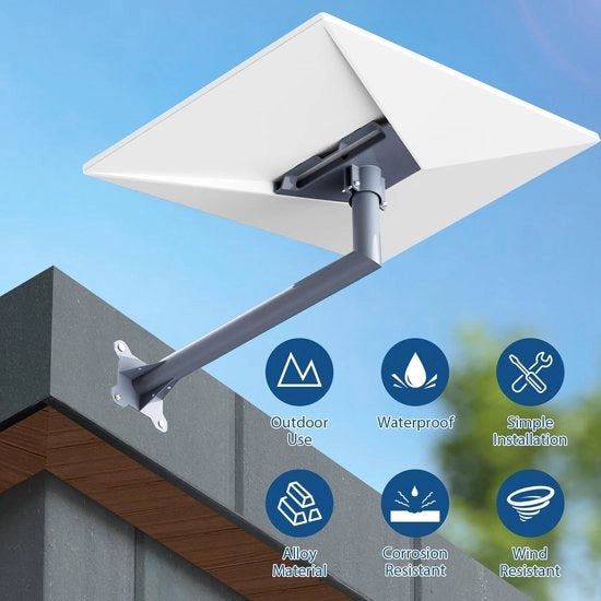 Supporto per Parabolica Robusto e Duraturo - Sostegno per Parete - Altezza del Supporto per Antenna - Struttura in Acciaio di Alta Qualità - Sicuro - Sostenibile fino a 500 libbre - Antenna