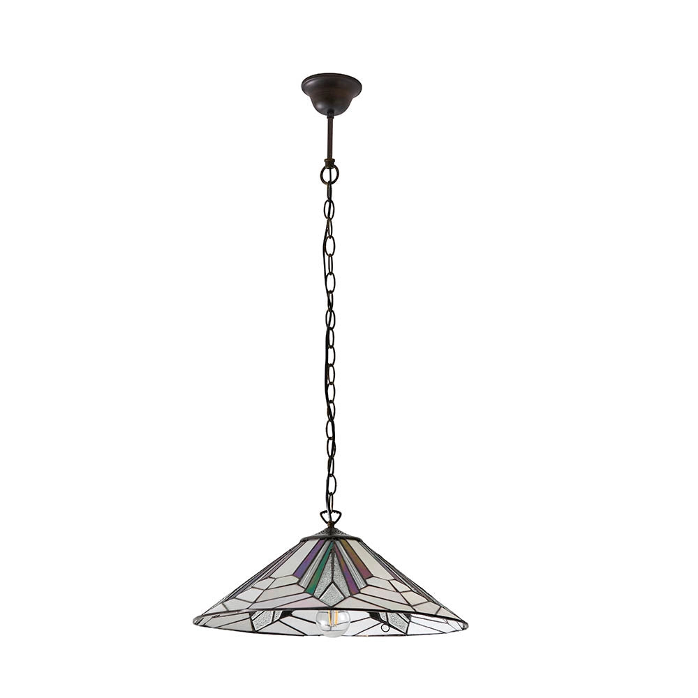 Lampada a sospensione Tiffany Astoria vetro Ø48 E27
