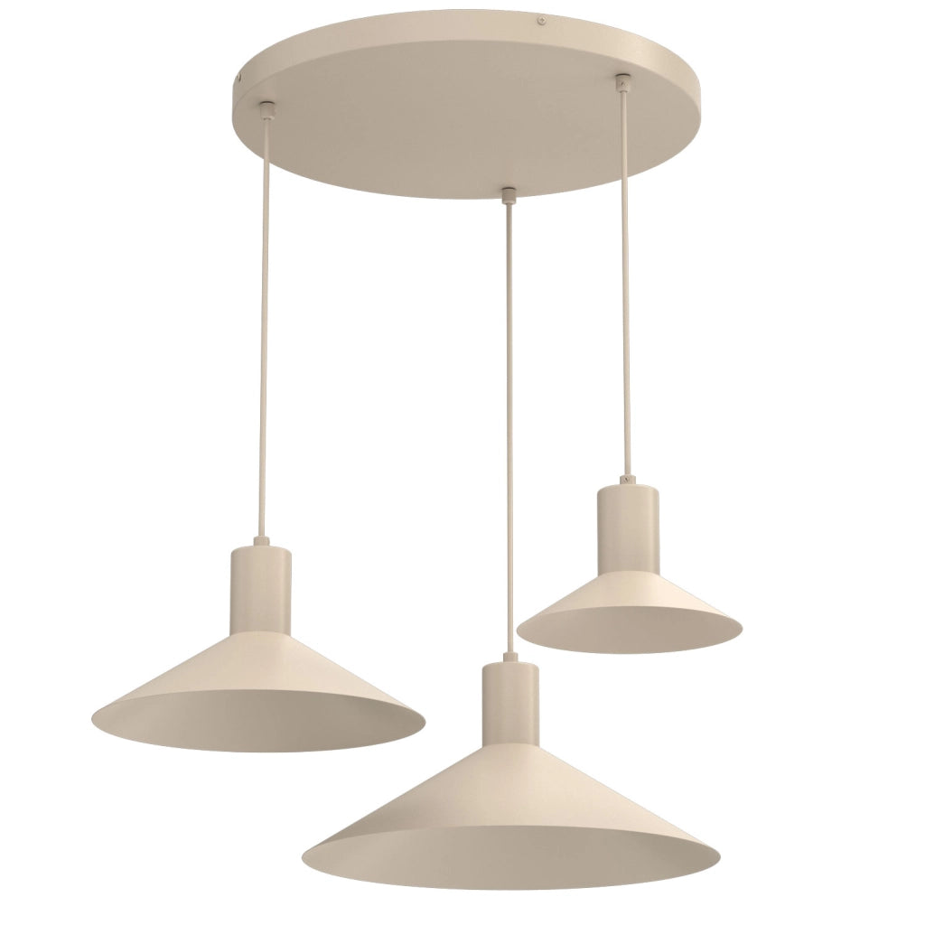 Lampada sospesa minimal Nox 3xGU10 beige acciaio Luminex