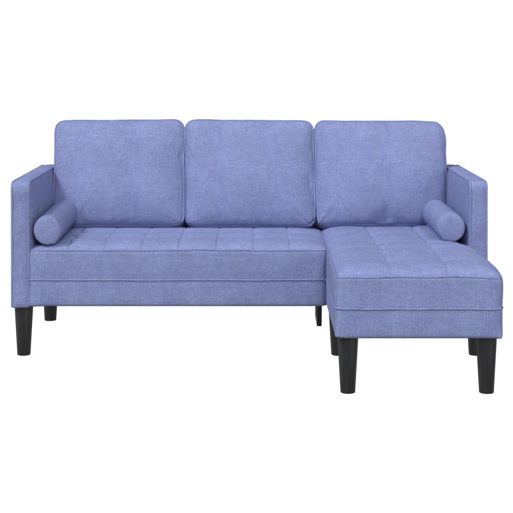 Divano L-Shaped a 3 Posti Blu Jeans 160 cm Tessuto