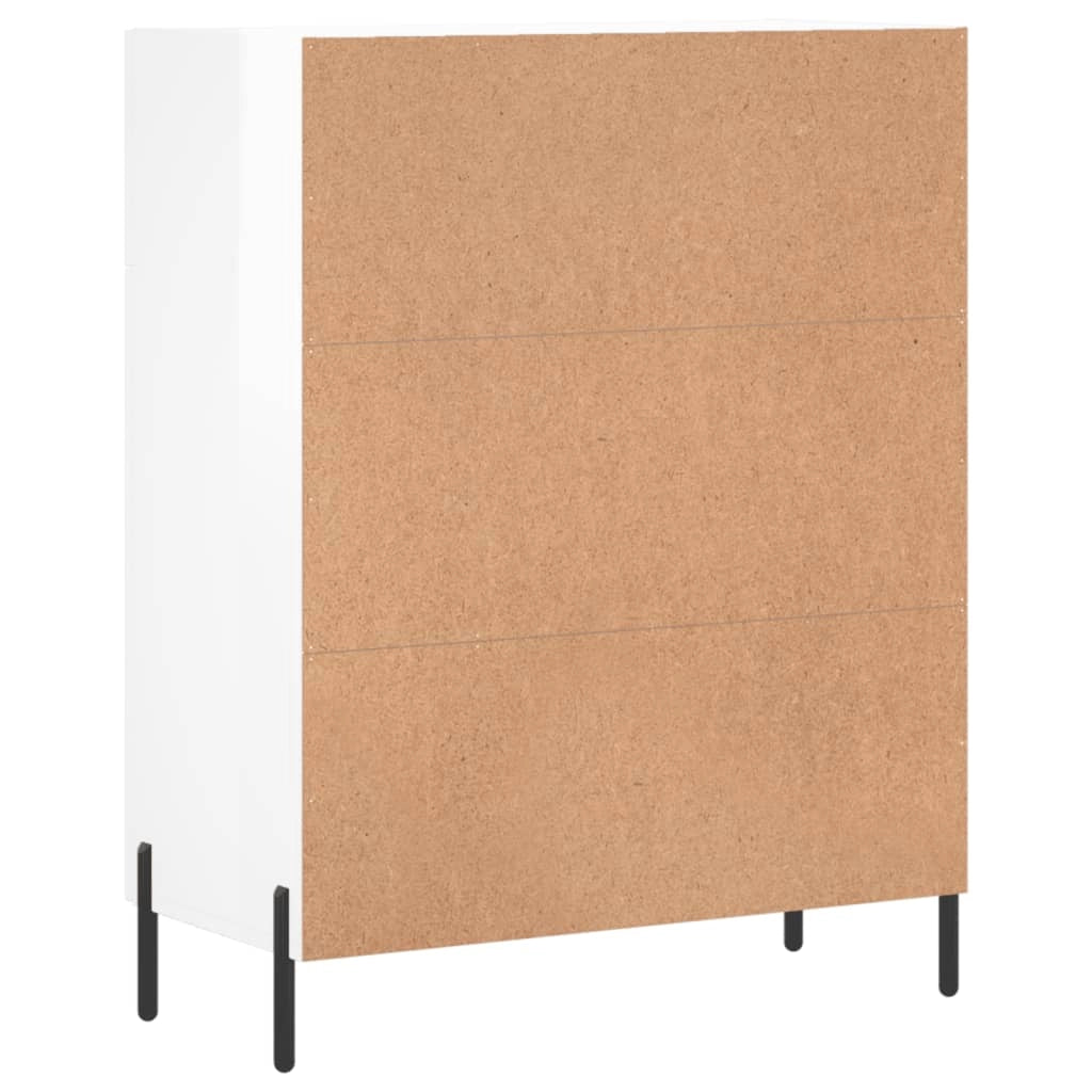 Buffet credenza cassettiera mobiletto mobile contenitore organizer per cucina soggiorno finitura lucida 69,5 x 34 x 90 cm legno ingegnerizzato bianco 02_0030716