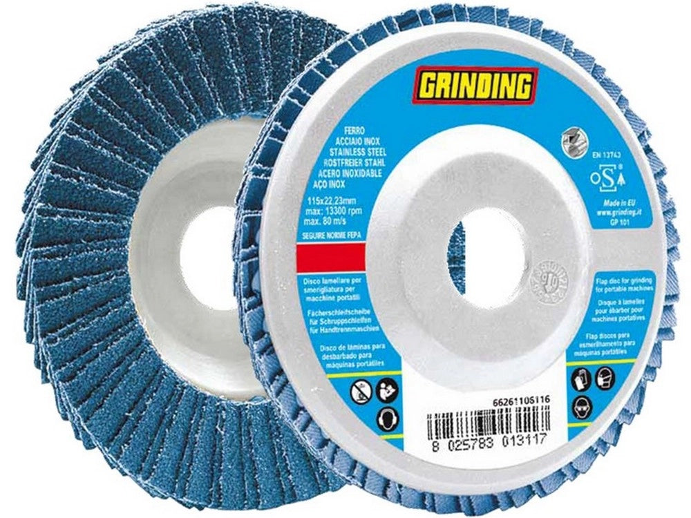 10pz disco lamellare ï mm. 115 x 22,23 grana 80 cod:ferx.vit51307