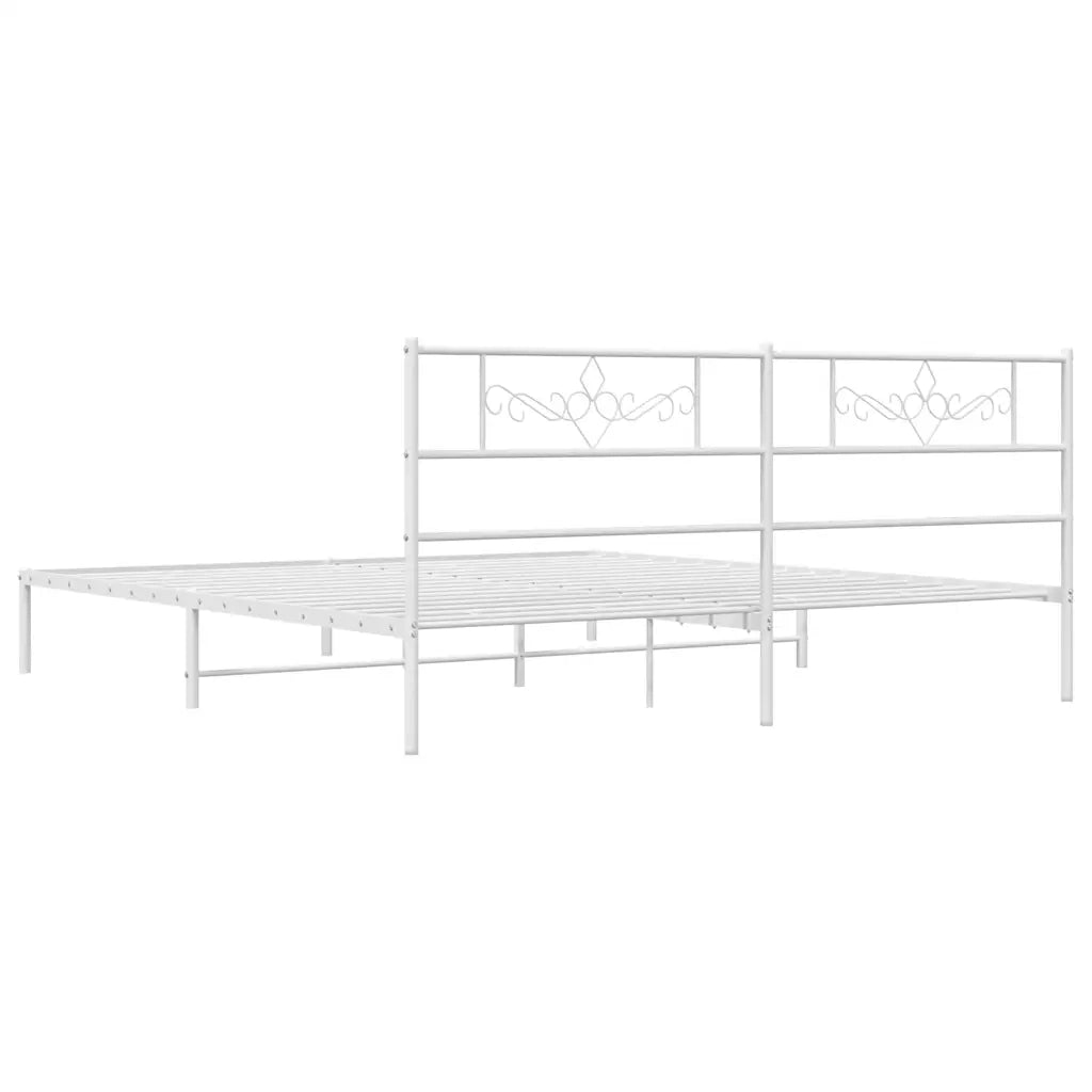 Giroletto con Testiera Metallo Bianco 193x203 cm 355322