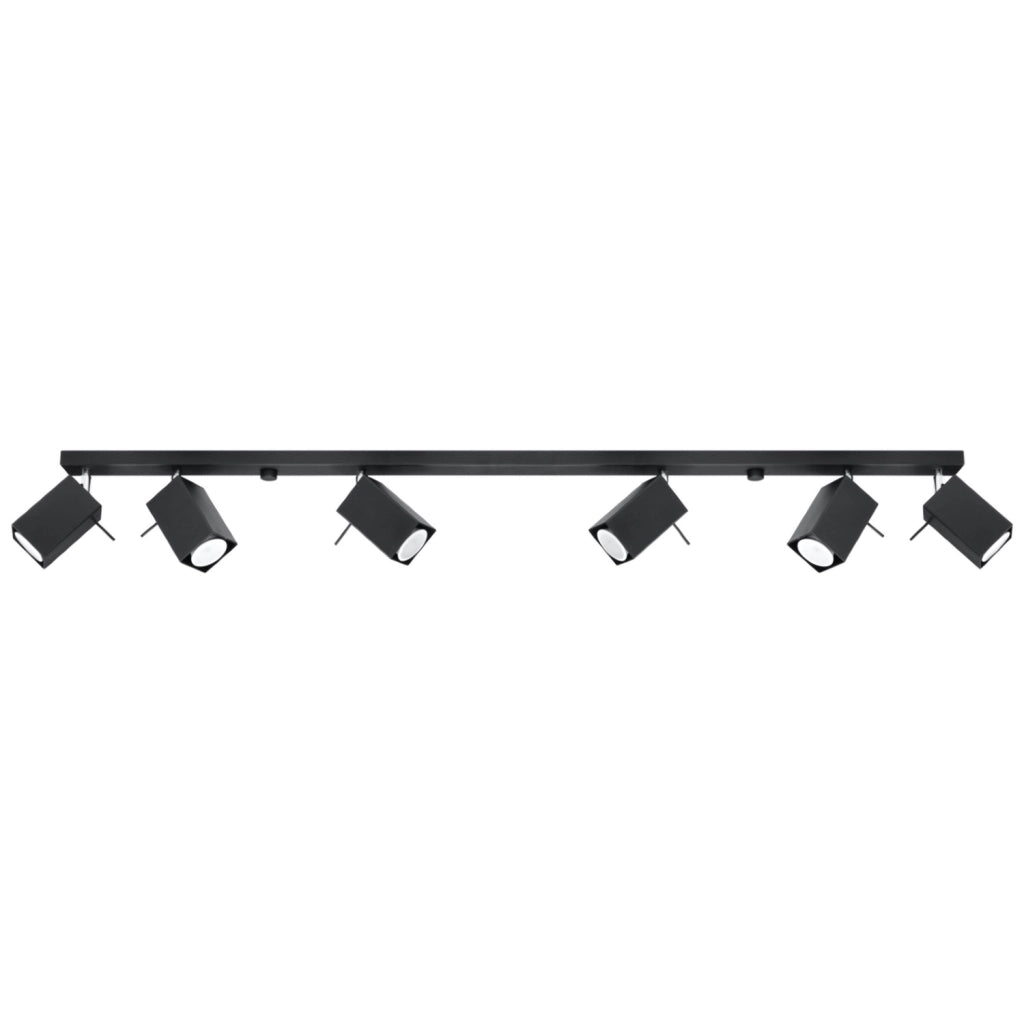 Plafoniera Bravea Pure Lume 6 luci nera GU10 120cm