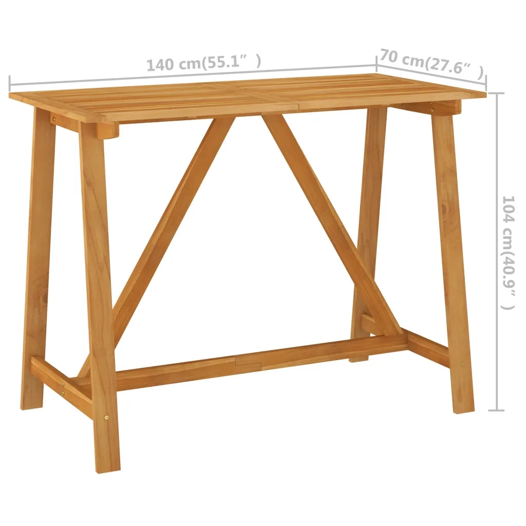 Tavolo da Bar da Giardino 140x70x104 cm in Massello di Acacia cod mxl 34383