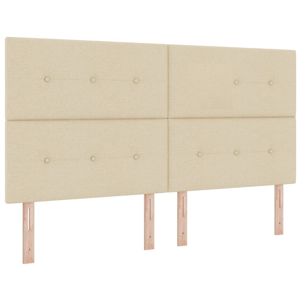 Letto Box Spring con Materasso Crema 180x200 cm Tessuto