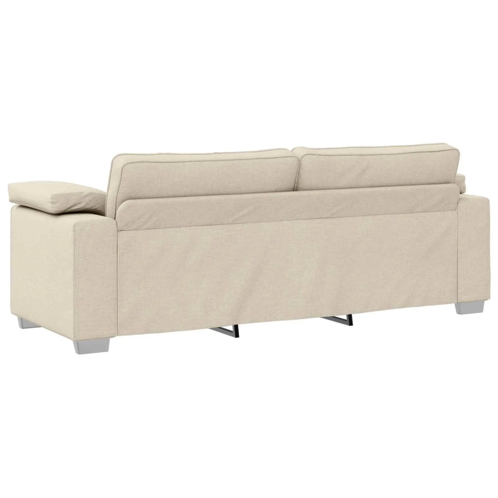 Divano 3-Persone Beige 220 cm Tessuto misto lino 4105246