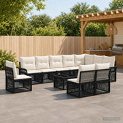 Set Divano da Giardino 11 pz Nero polyrattan 3434860
