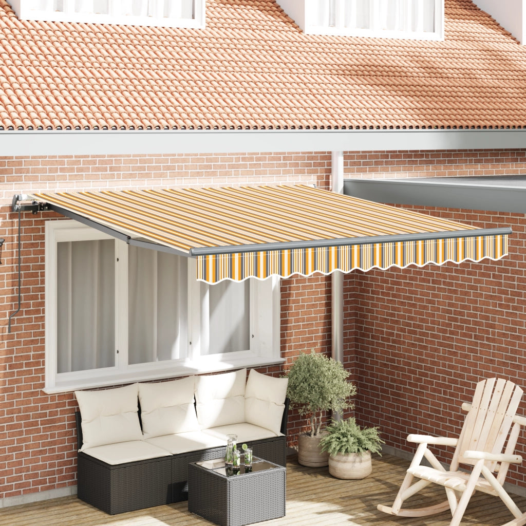 Tenda Retrattile Manuale Strisce Multicolore 350x250 cm