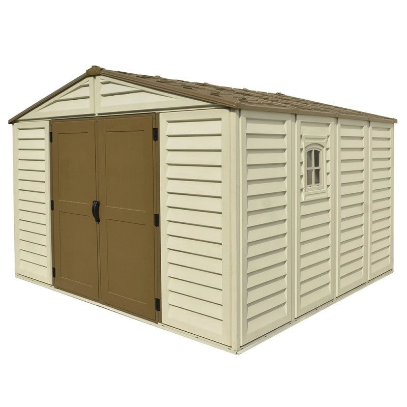 Casetta Box da Giardino 325x319x233 cm in PVC Avorio/Marrone