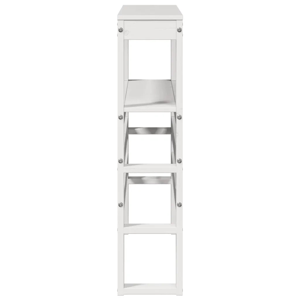 Testiera con Ripiani Bianca 75 cm in Legno Massello di Pino 850900