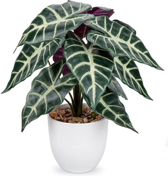 Pianta finta in vaso pianta Philodendron Gloriosum decorazione moderna piante artificiali decorazione per soggiorno balcone camera da letto bagno camera tavola decorazione