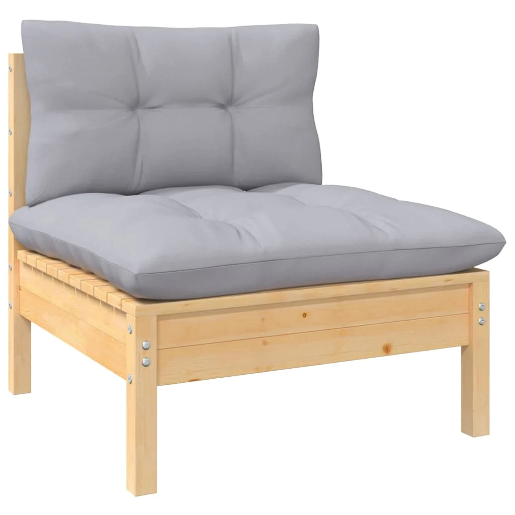Set di mobili da giardino mobili da esterno 6 pezzi con cuscini legno di pino grigio 02_0016765