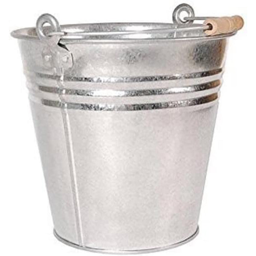 SECCHIO IN METALLO ZINCATO CON MANICO IMPUGNATURA IN LEGNO 10 LT GIARDINO E CASA SEZI000010000