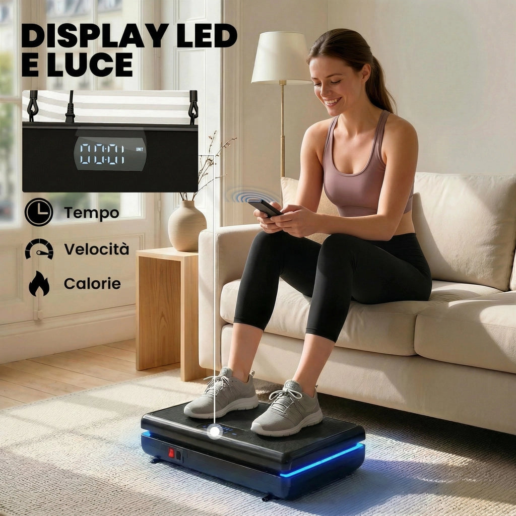 Pedana Vibrante Fitness ¨C Xylo ¨C 120 Livelli Velocit¨¤, 5 Programmi