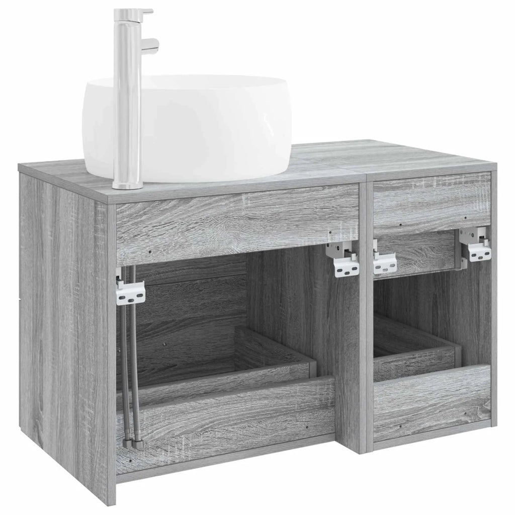 Set di mobili per il bagno 2 pz Sonoma grigio 3404005