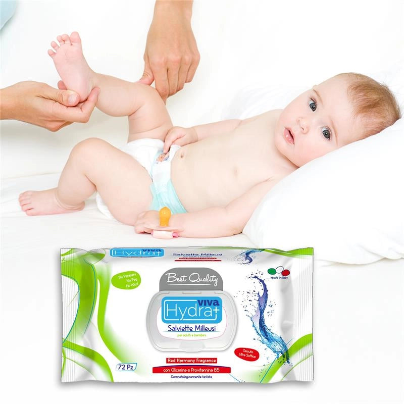 MAURY'S SET 3CF SALVIETTE DETERGENTI UMIDIFICATE MILLEUSI RED HARMONY 72PZ PER ADULTI E BAMBINI