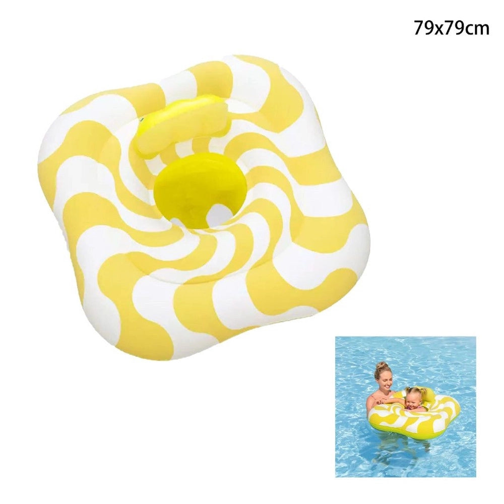 Trade Shop - Salvagente A Mutandina Quadrato Gonfiabile Swim Safe Comfort Plush Giallo 79x79cm 32298 -