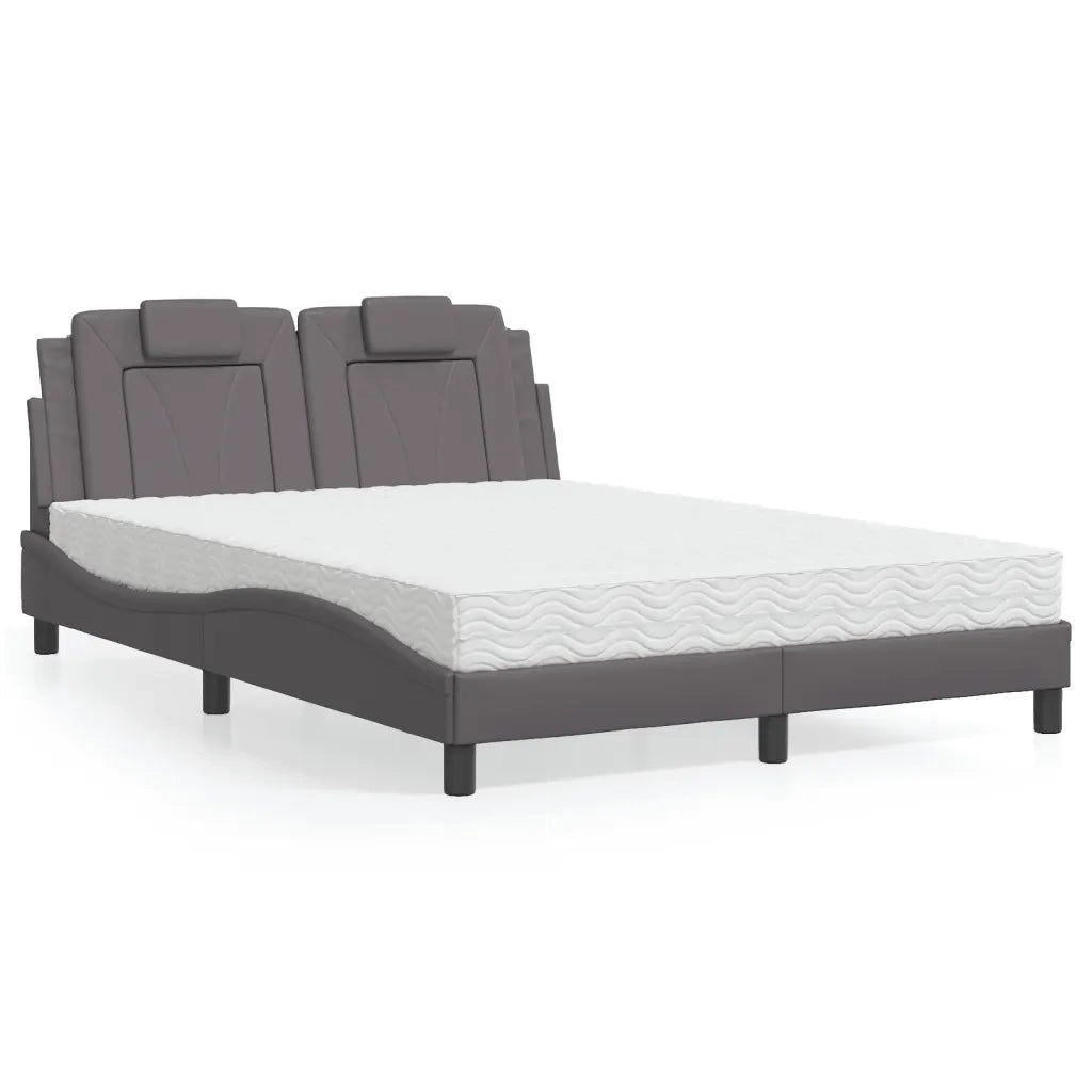 Letto Viana con Materasso Grigio 120x200 cm in Similpelle 3208785