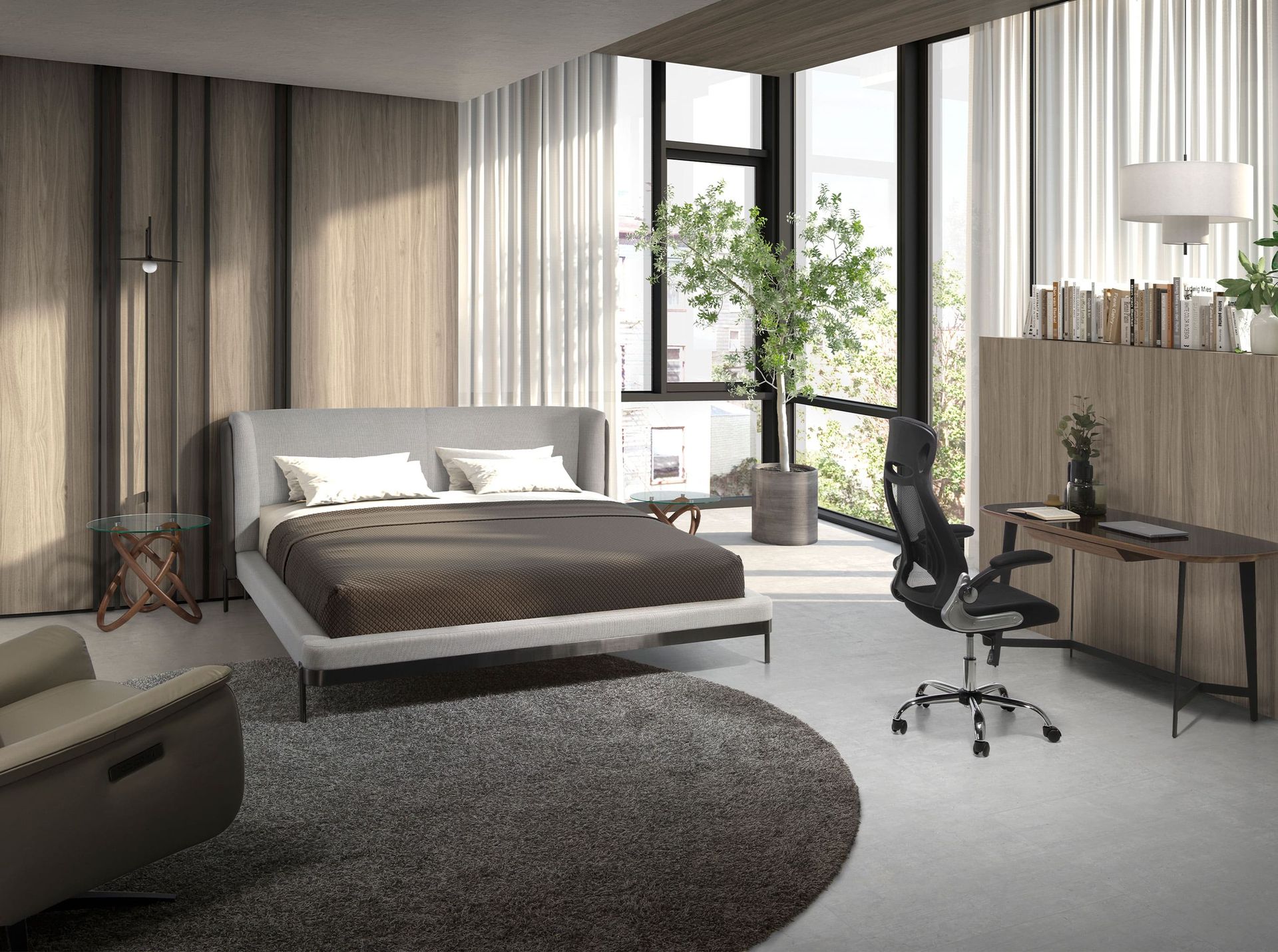 Sedia da ufficio girevole in tessuto nero