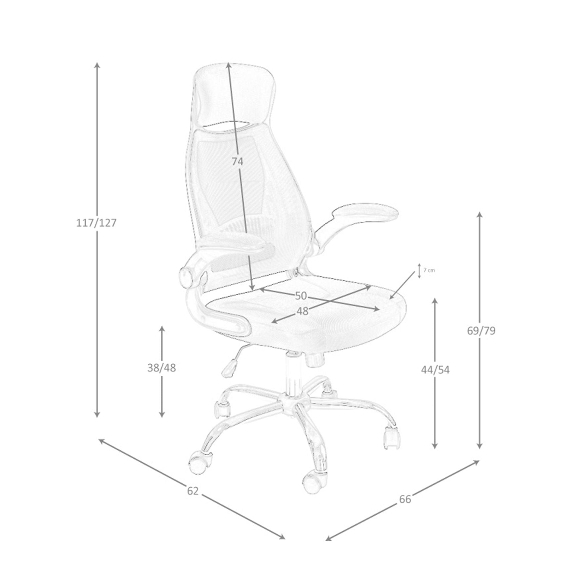 Sedia da ufficio girevole in tessuto nero