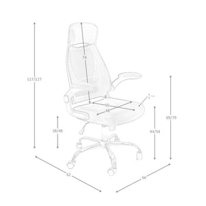 Sedia da ufficio girevole in tessuto nero