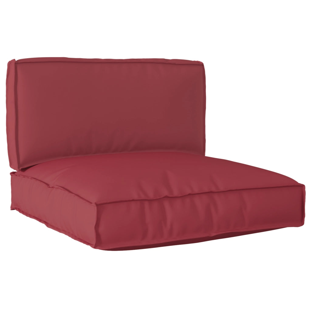 Set di Cuscini per Pallet in 2 Pezzi Rosso Bordeaux in Tessuto Oxford
