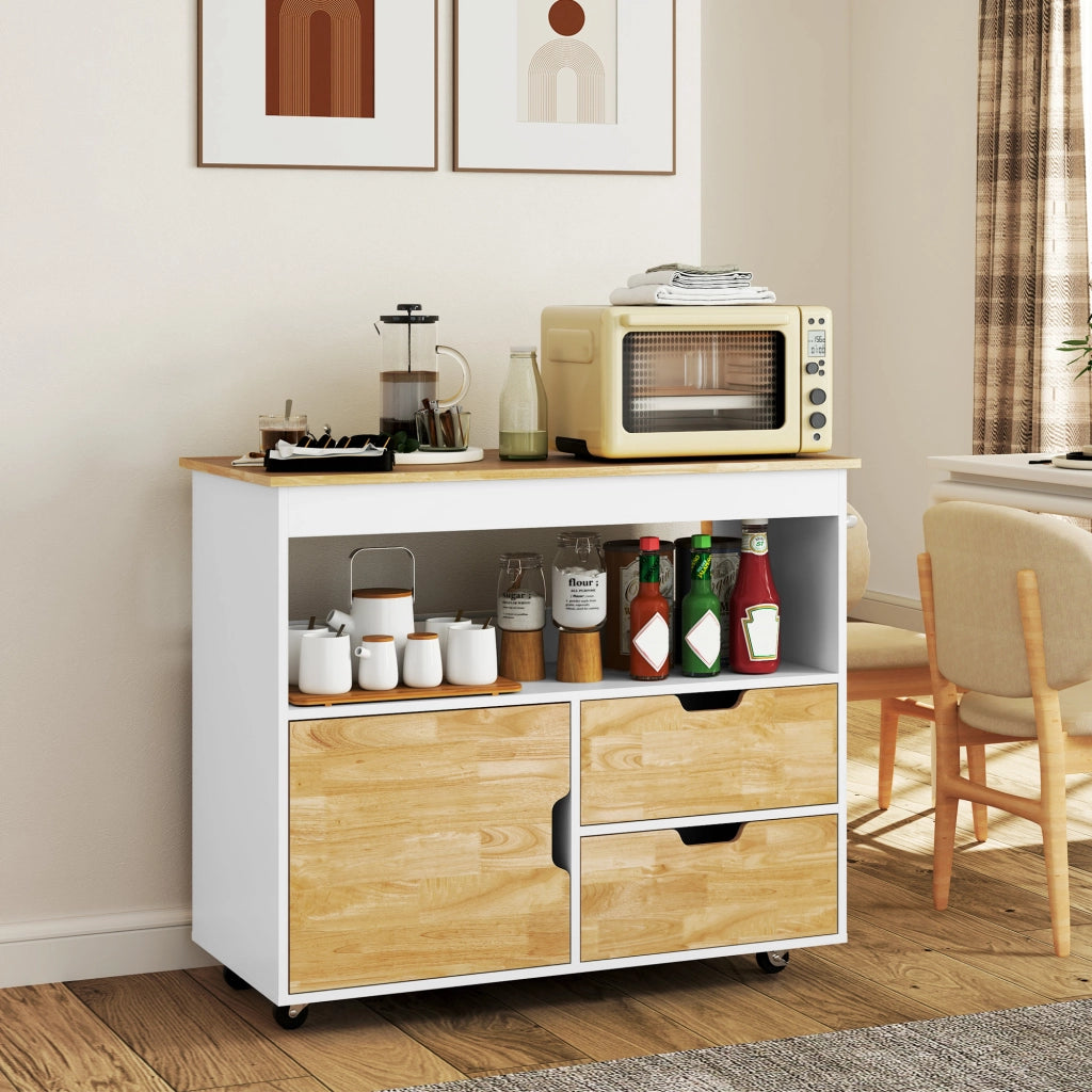Carrello da cucina con ante e cassetti ¨C zephmum ¨C Bianco