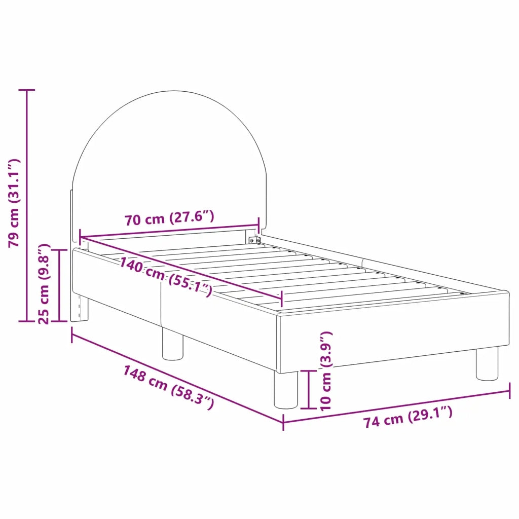 Struttura letto per bambini con testata Rosa 70 x 140 cm Bouclé