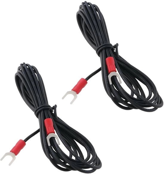 Cavo Hi-Fi per fonografi a terra - 2 m - 18AWG - connettori U-Type - per tavole da grammofono con caricatore magnetico - nero - 2 pezzi.
