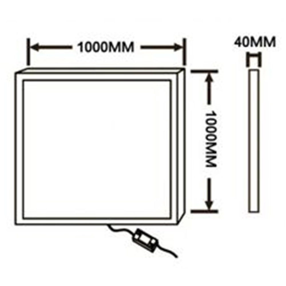 Trade Shop - Plafoniera Led Quadrata 60 W Pannello 100x100cm Luce Bianco Freddo 6500k Pl-1000 -