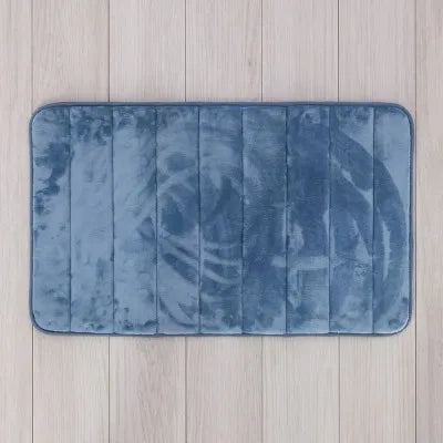 Tappeto bagno 100% poliestere 45x75 turchese cobalto antiscivolo  Memo