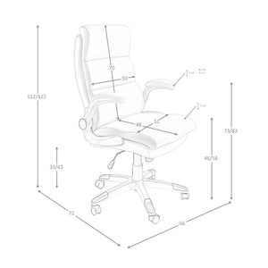 Sedia da ufficio girevole in similpelle marrone