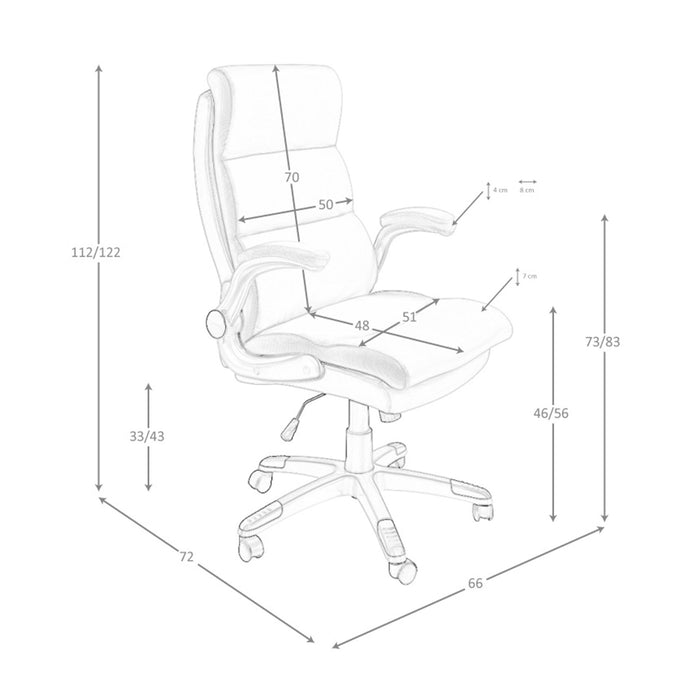 Sedia da ufficio girevole in similpelle marrone