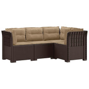 Divano da Giardino 4 Posti con Cuscini Aspetto Rattan PP 3443984