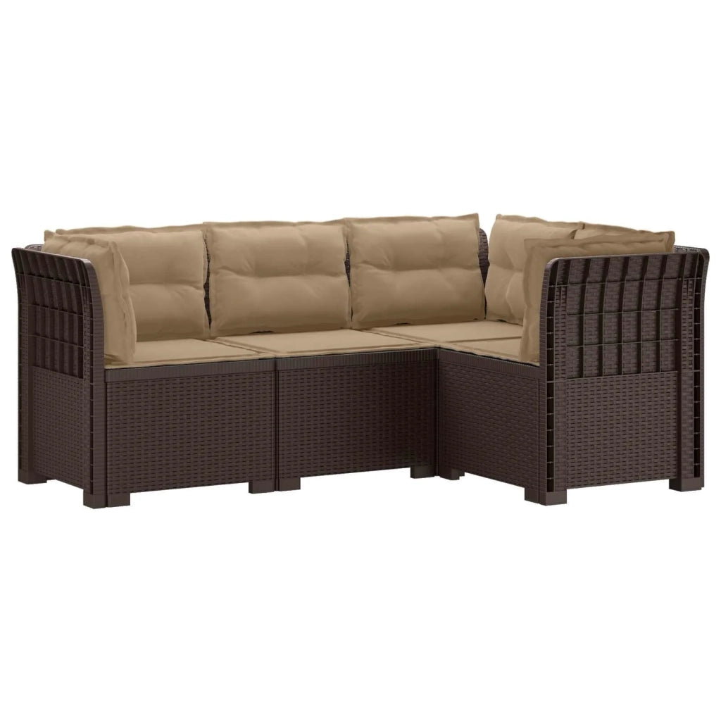 Divano da Giardino 4 Posti con Cuscini Aspetto Rattan PP 3443984