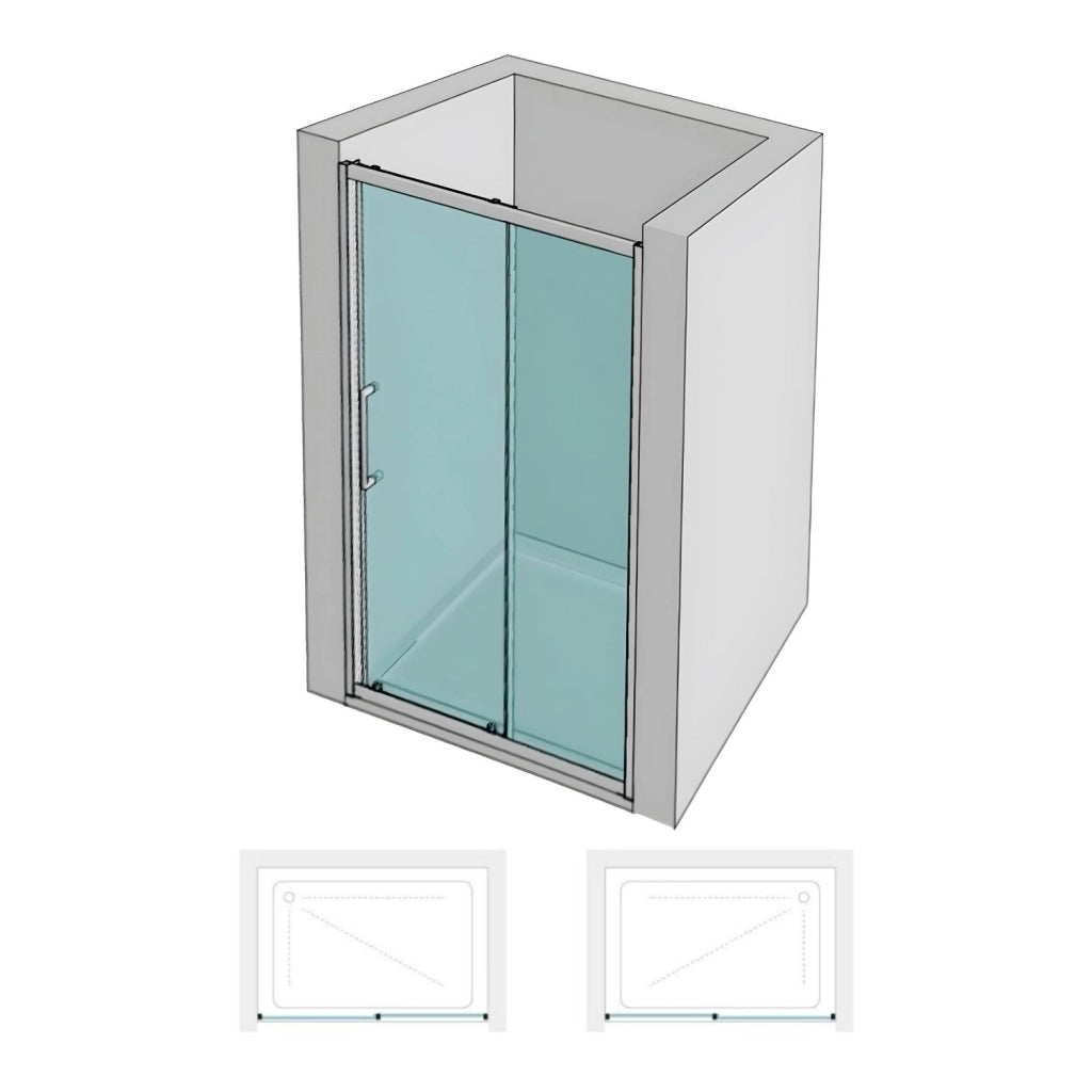 Lato porta box doccia angolare nicchia dafne cristallo 6 mm 110 cm stampato