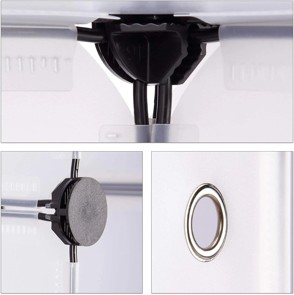 Scaffale modulare in plastica a 9 scomparti con ante montaggio fai da te plug-in trasparente 13_0001190