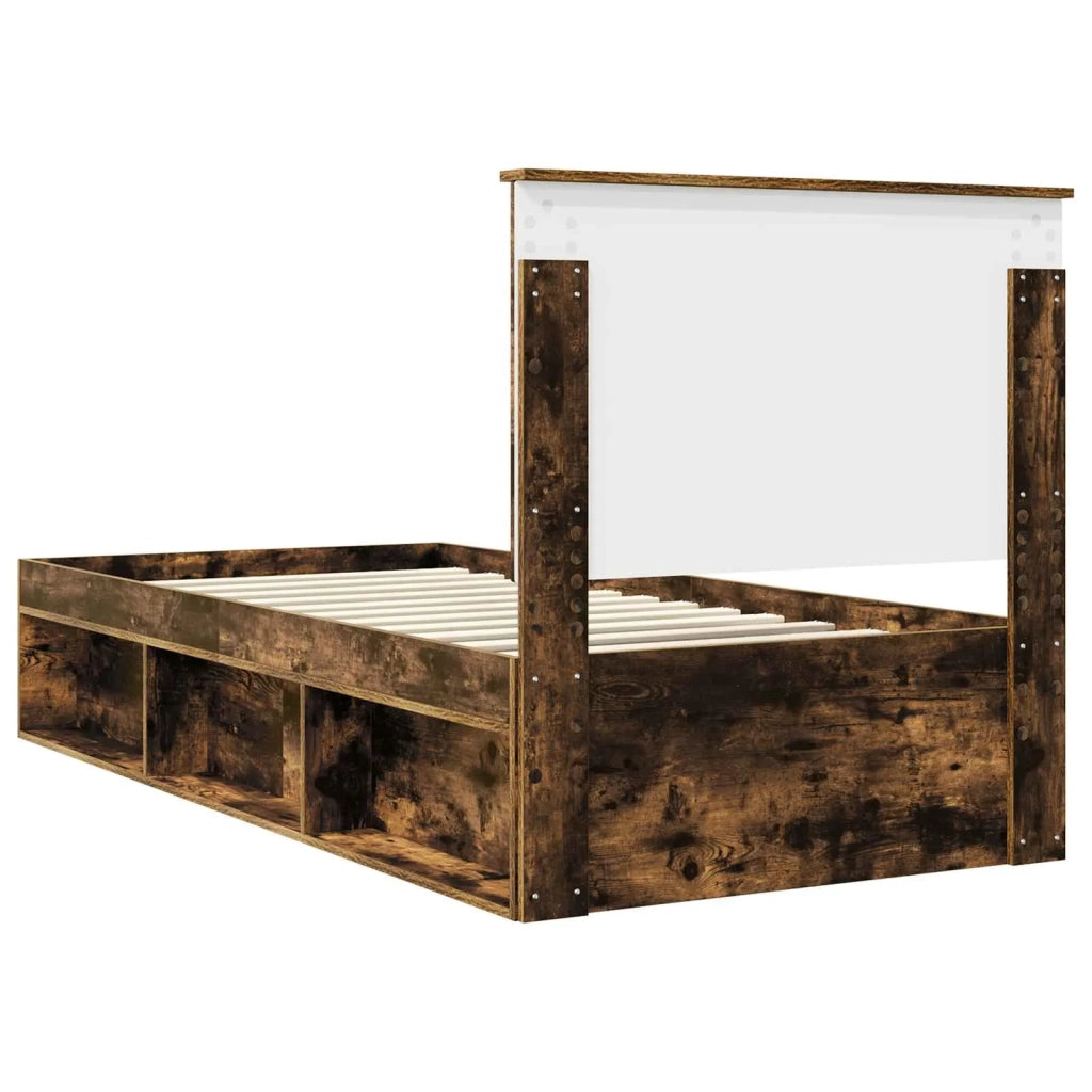 Struttura del letto Rovere fumé 90 x 190 cm Pino massello 3411068