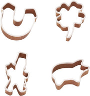 Set di stampi per biscotti a forma di fumaiolo, asino, varco di porco, foglia di trifoglio in acciaio inossidabile con rivestimento di silice.