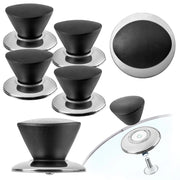 Pomello per coperchio KADAX, pomello per coperchio pentola, pomello per padella, nero, 4 pezzi