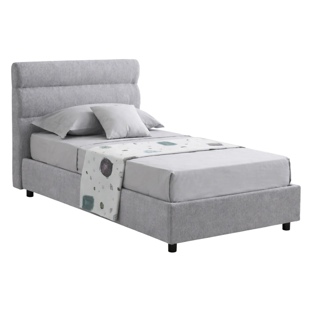 Adalpina, Letto Singolo Materasso Incluso Made in Italy, Grigio
