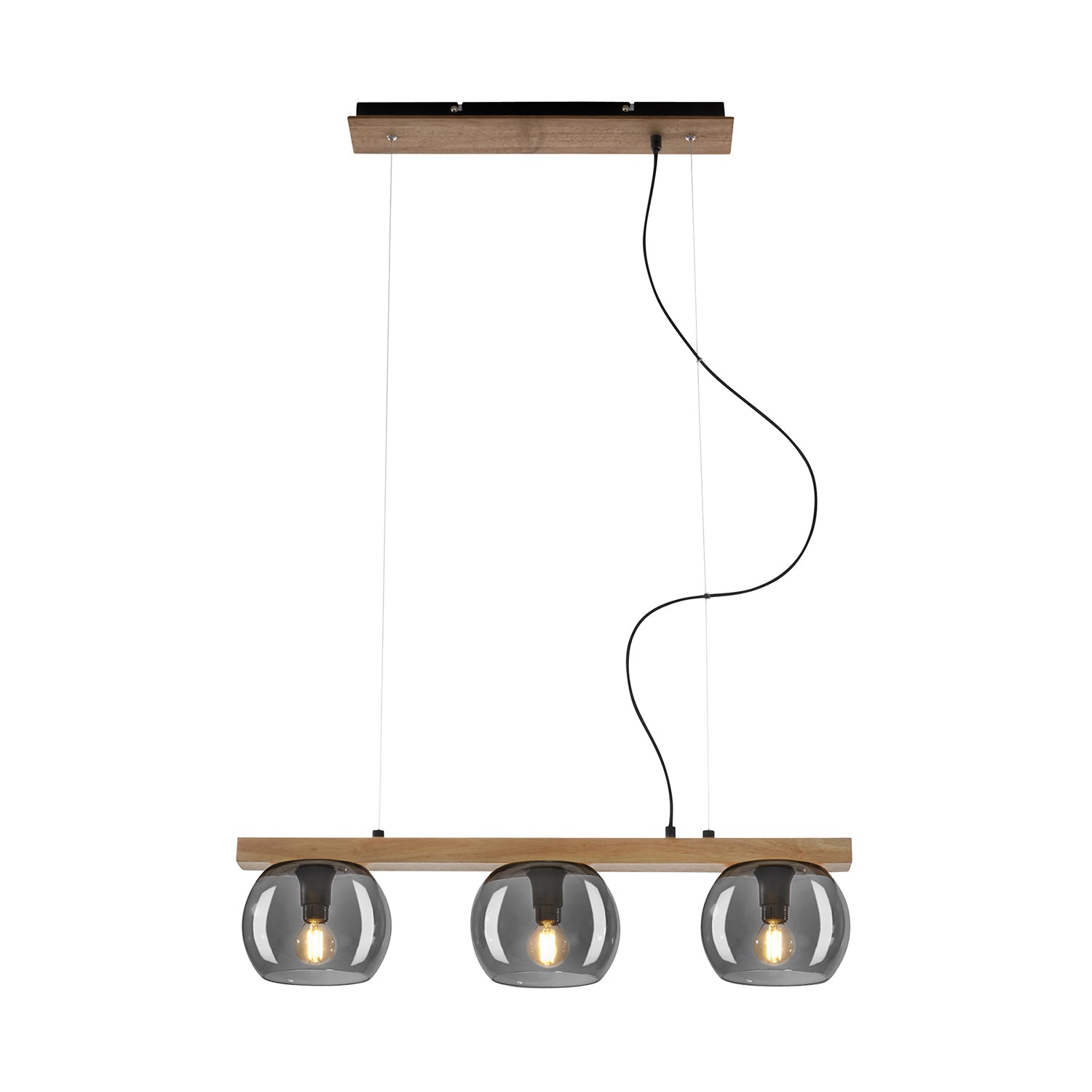 Lampadario Contemporaneo Kyro Metallo Nero 3 Luci E14