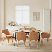 Sedie da pranzo 6 pcs Bouclé Beige 59 x 56 x 86 cm 3428282