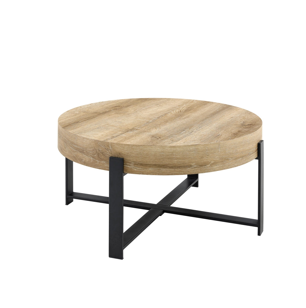 Tavolino da caffè ? 68 cm con struttura a croce; in MDF e metallo; nero naturale