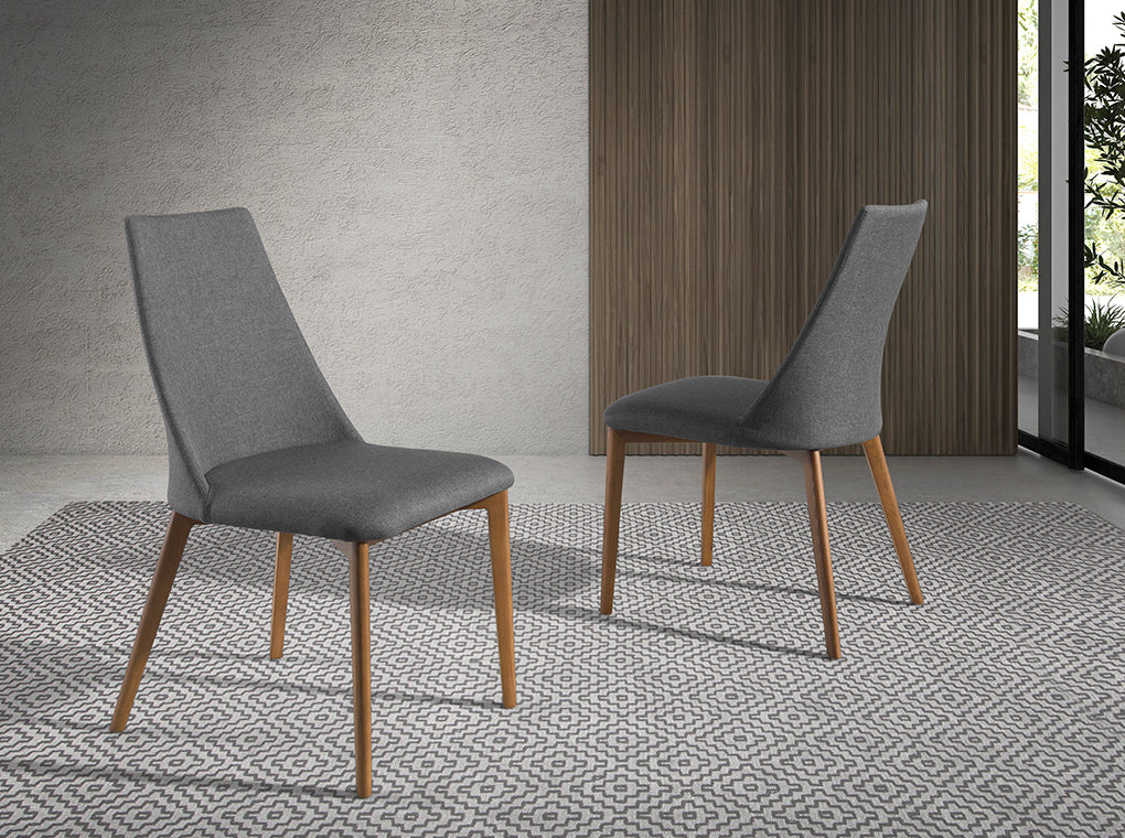 Sedia in tessuto grigio scuro