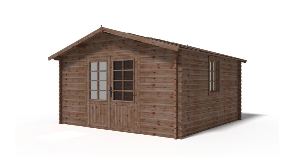 Casetta da giardino in legno - 15.2m2 - 3.9x3.9m - impregnata - 34mm - colore: marrone - DOM563 - ALTANKA